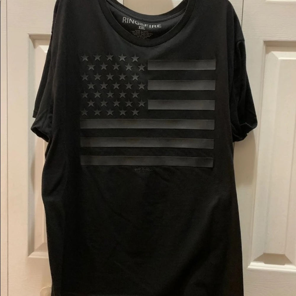 Men's "Ring Of Fire" Black T-Shirt. Size XXL..